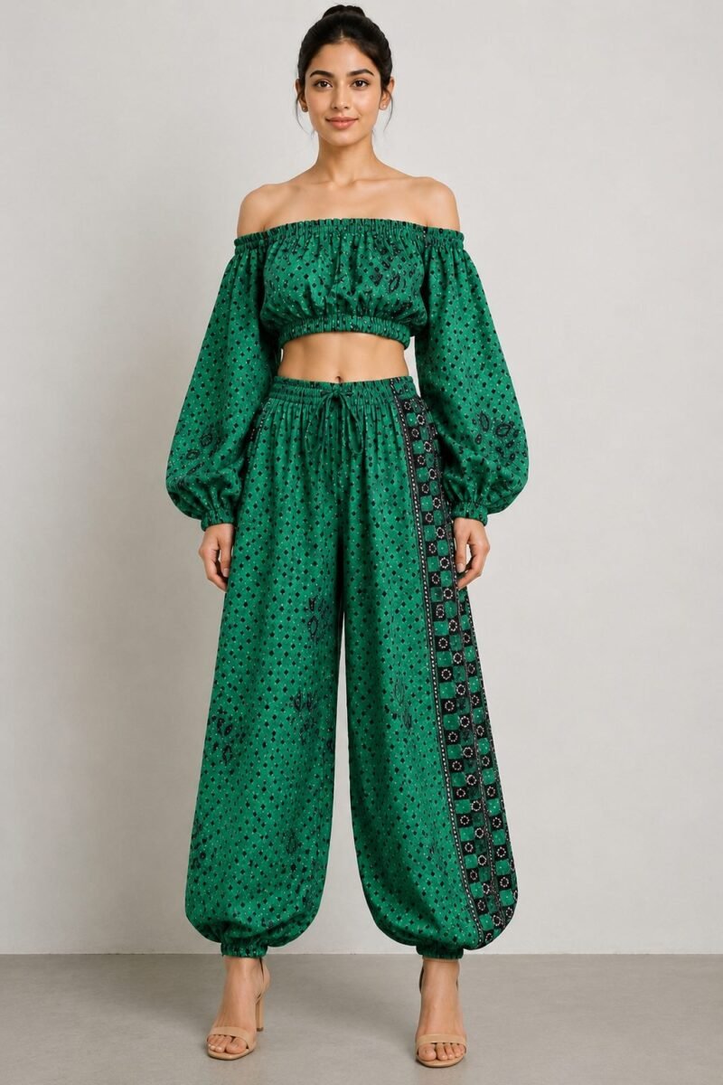 Bandhani Co-ord Set - Emerald