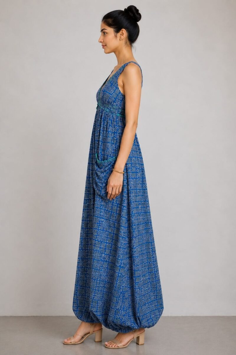Ajrakh Harem Jumpsuit - Indigo