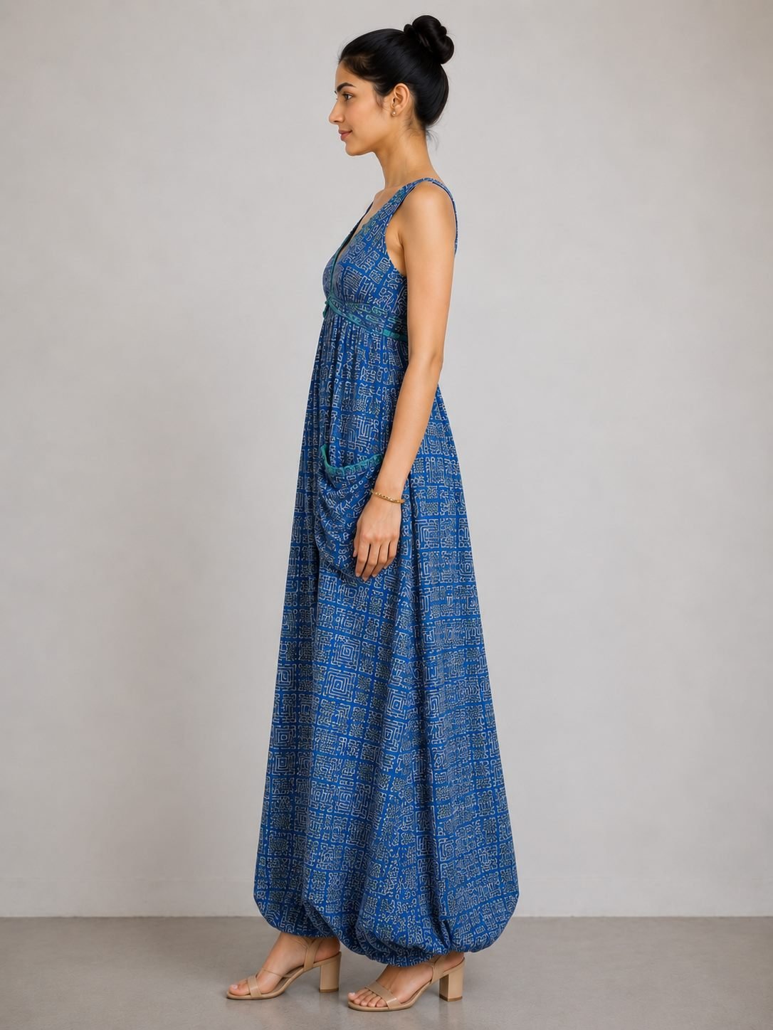 Ajrakh Harem Jumpsuit - Indigo