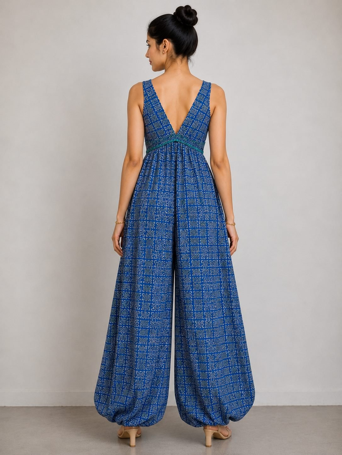 Ajrakh Harem Jumpsuit - Indigo