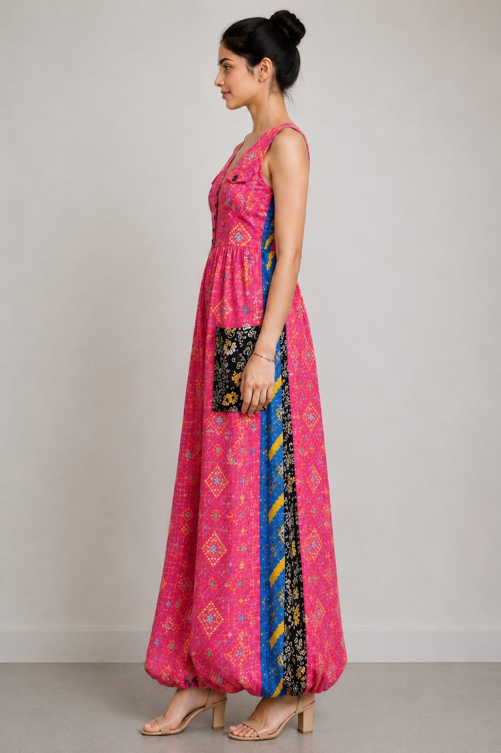 Patola Harem Jumpsuit - Fuchsia
