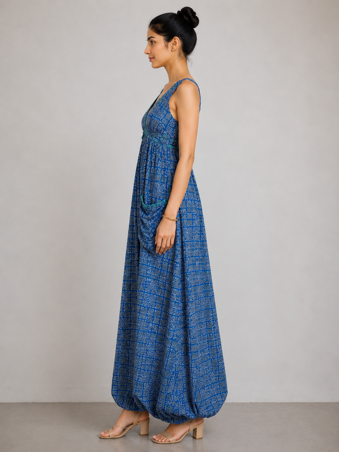 V-Neck Empire Waist Palazzo Jumpsuit - Image 2