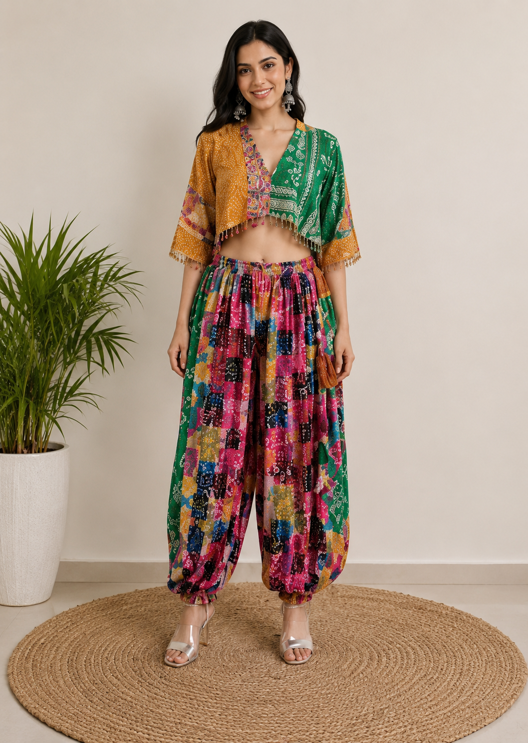 Crop Top with Harem Pants