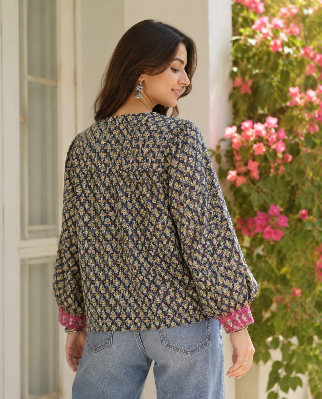 printed cotton tunic top - Image 2